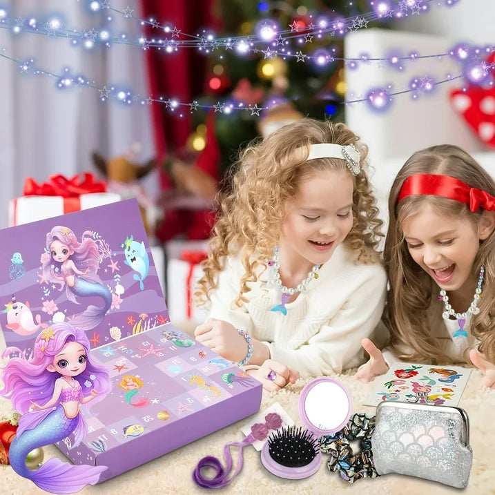 Advent Calendar 2024, Girls Toys Ages 4-6, 24 Days Christmas Countdown Calendar Gifts for kids Girls, Princess Xmas Calendar Box Including Hair Accessories, Jewelry, Christmas Gift for Girls