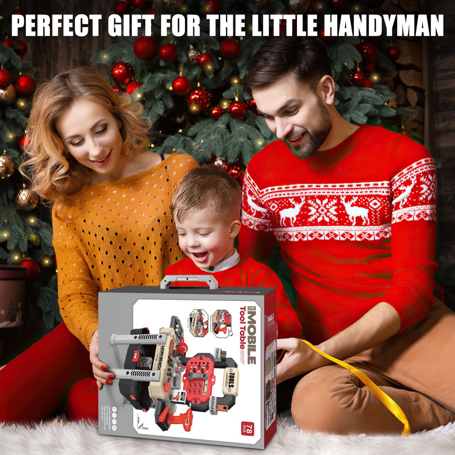 Toddler Tool Set for 2 3 4 Years, 78pcs Kids Tool Bench with Realistic Tools, 2 in 1 Toy Toolkit for Birthday Gifts for Toddlers/Boys 3-6 Years Old