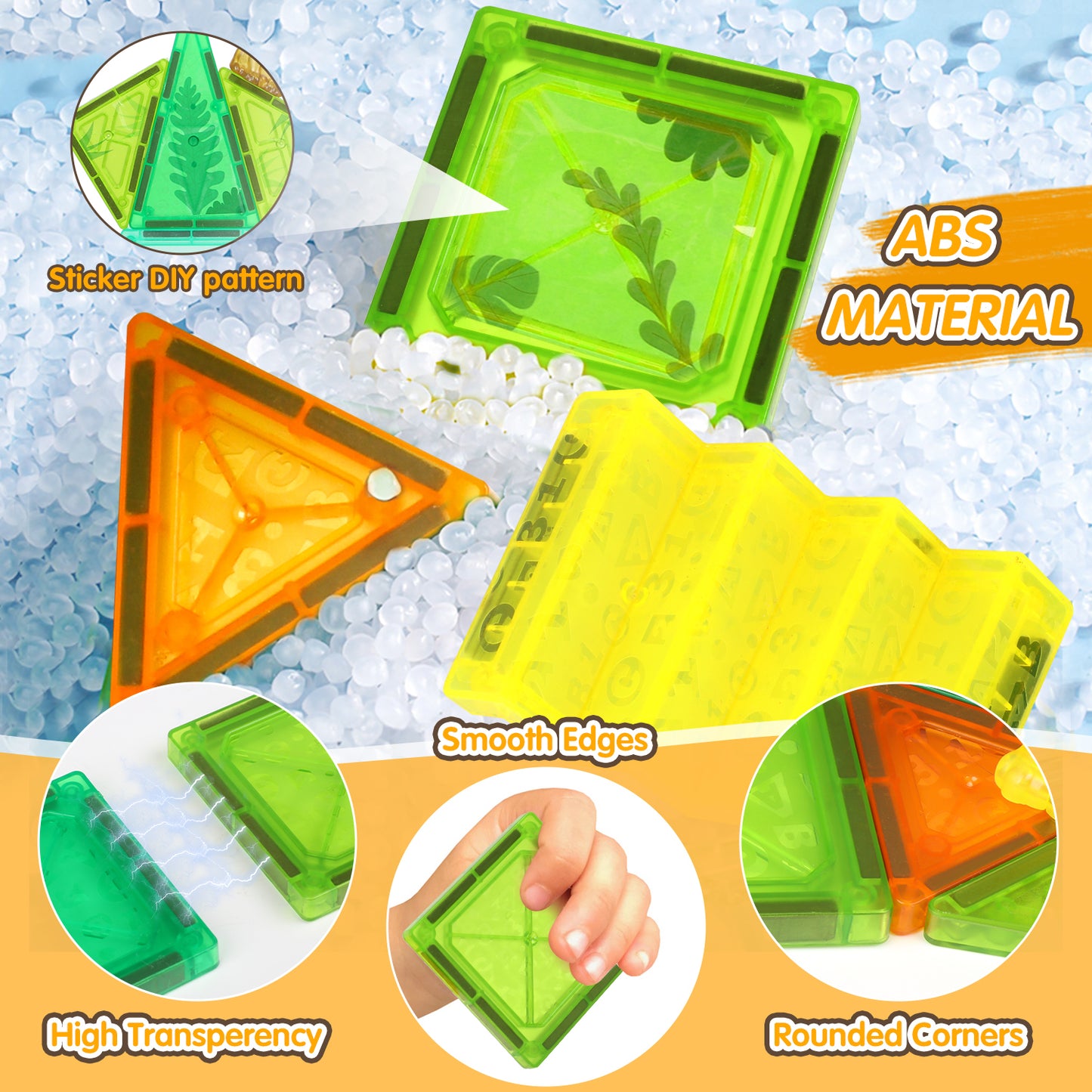 Magnetic Tiles, 48Pcs Magnet Building Blocks Toys for Kids Ages 3 4 5 6 Years Old, Creative Animals Forest Educational STEM Toys Birthday Christmas Gifts for Boys Girls Toddlers 3-5 Year Old.