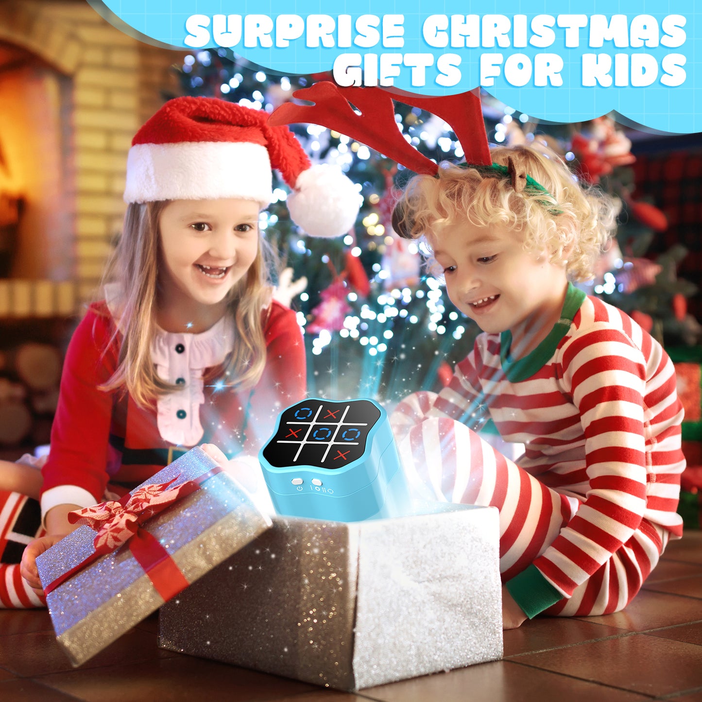 Tic Tac Toe Bolt Game, 3-in-1 Handheld Puzzle Game Console, Portable Travel Games for Kids, Board Games for Kids and Adults, Birthday Gifts for Kids Ages 3+