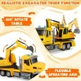 Construction Truck Toys for Boys 3-6 Years, 16" Large Kids RC Excavator Truck Toy with Lights and Sounds, Birthday & Christmas Gifts for 3 4 5 6 7 8 Years Old Boys & Girls Kids Toddlers