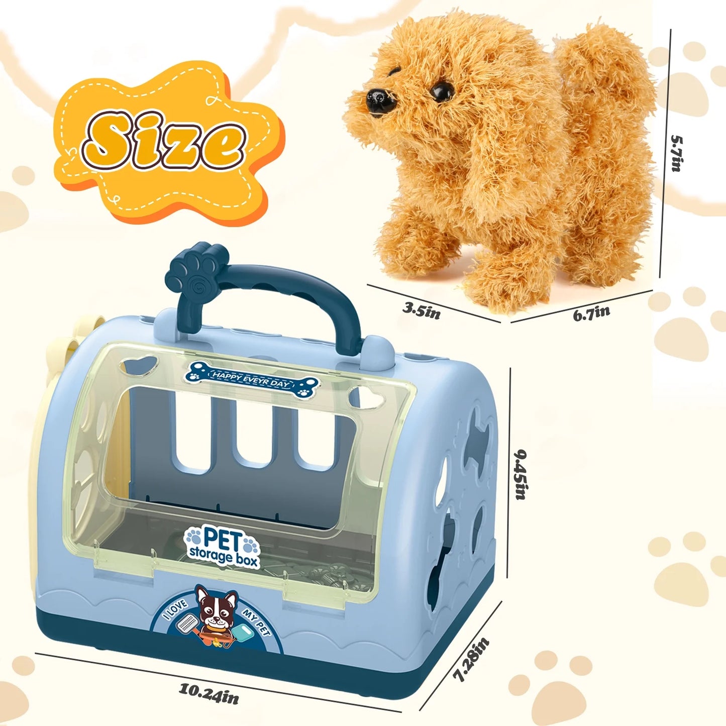 Toy Veterinarian Kit for Kids, Vet Play Sets for Kids with Interactive Electric Dog and Cage, Doctor Pretend Play Toys for Boys Girls Toddlers Ages 2 3 4 5 6 7 Year Old