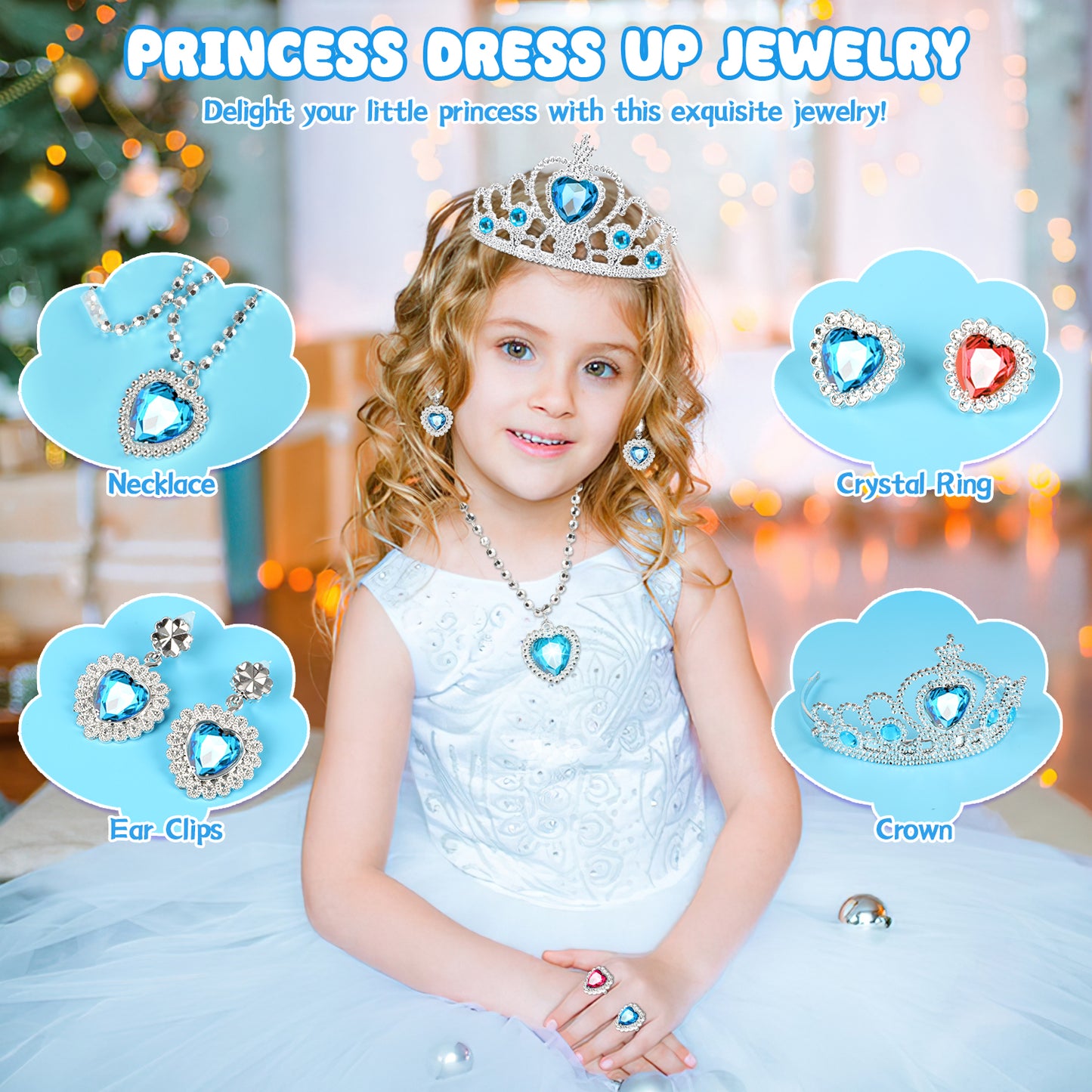 Kids Makeup Kit for Girl Gifts, Frozen Toys for Girls 3-6 years, 46PCS in 1 Makeup Toys Washable Little Girls Princess Make Up Toys for 4 5 6 7 8 9 Year Old Girl Birthday Gift (Blue)