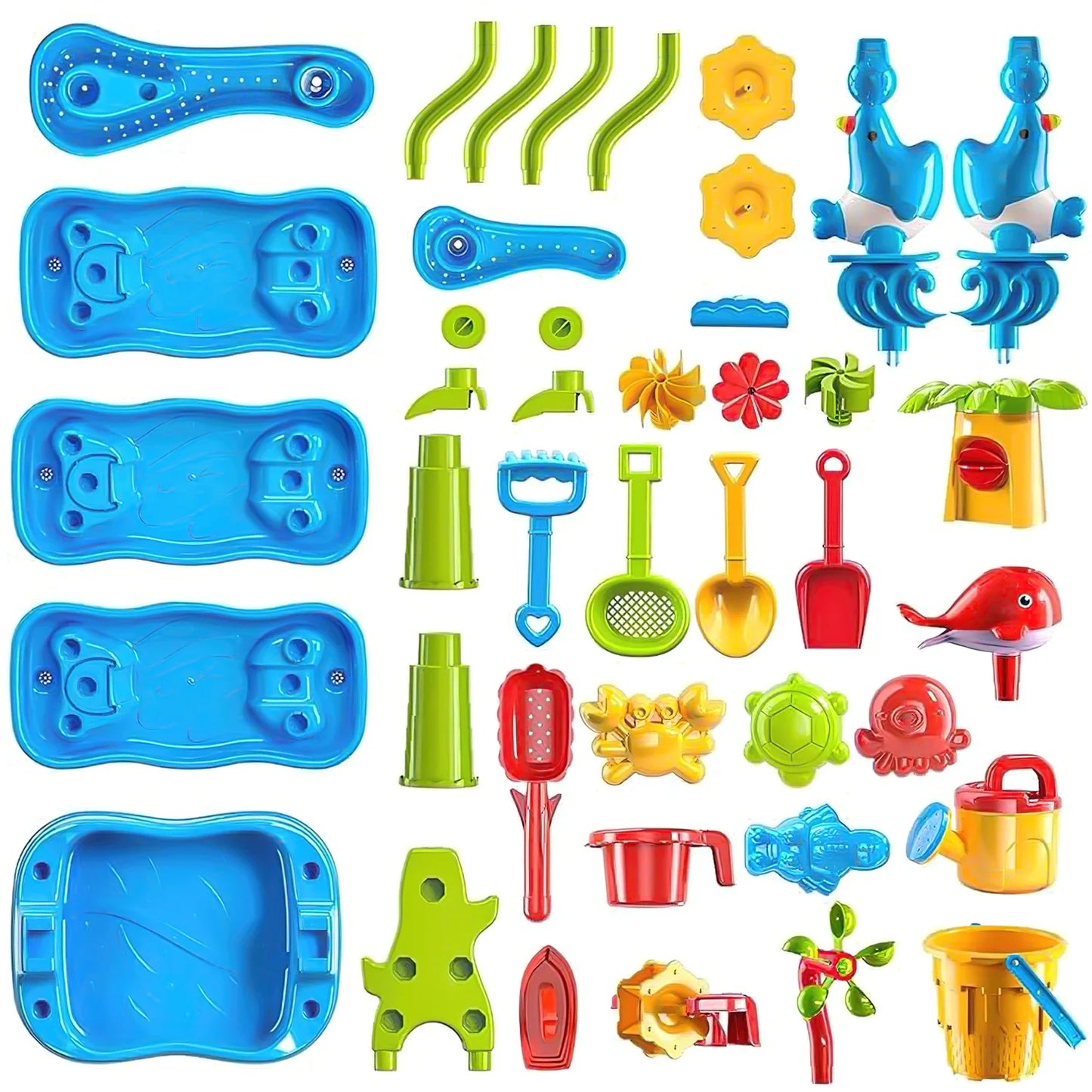 Sand Water Table for Toddlers, Summer Toys Outdoor Sand Play Set for Kids Boy Girls Aged 1 2 3+