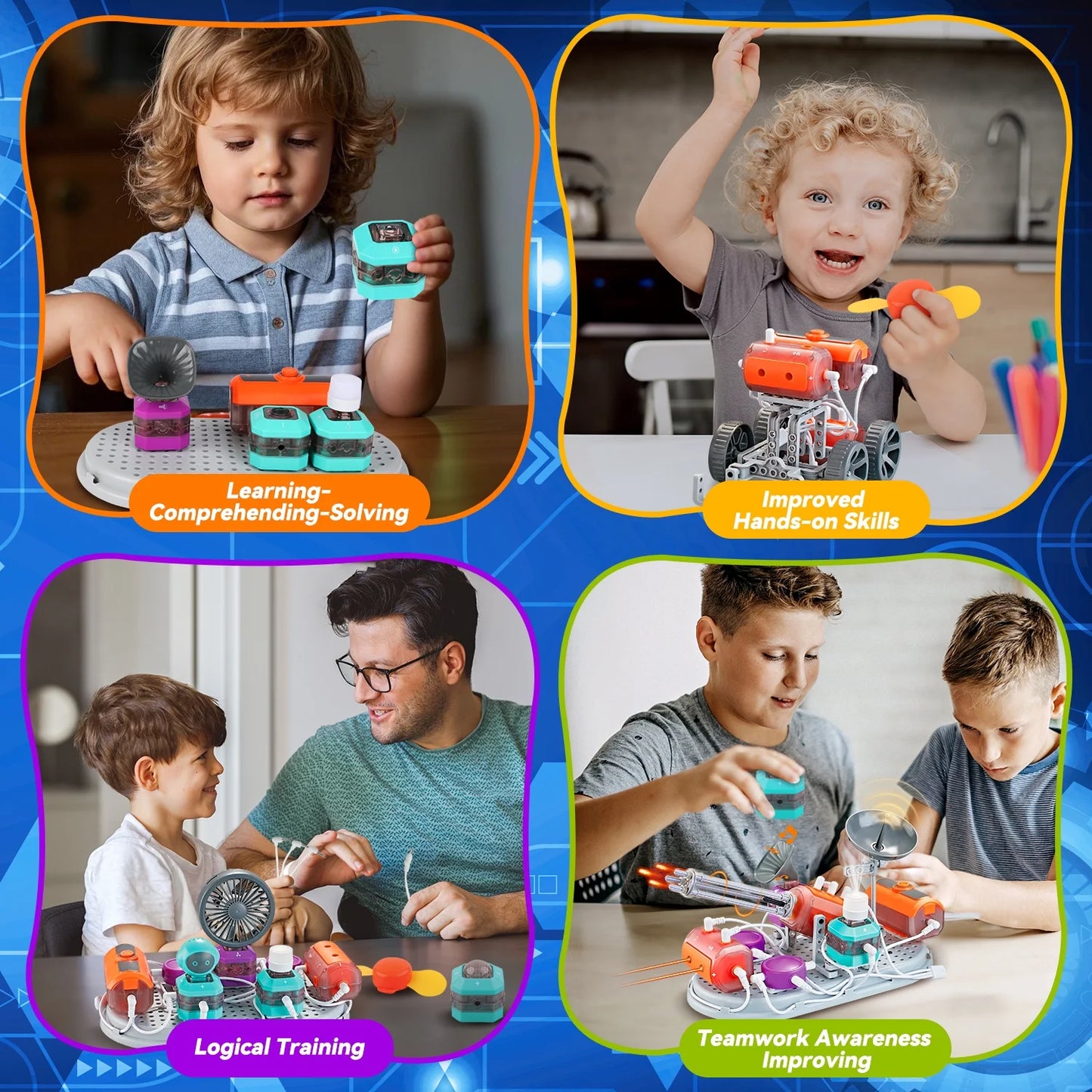 Circuit Board Science Kit for Boys Kids 8-12 Years, 201PCS Building Blocks, 110 Experiments, STEM Educational Toys Birthday Gift for Kids Boys.