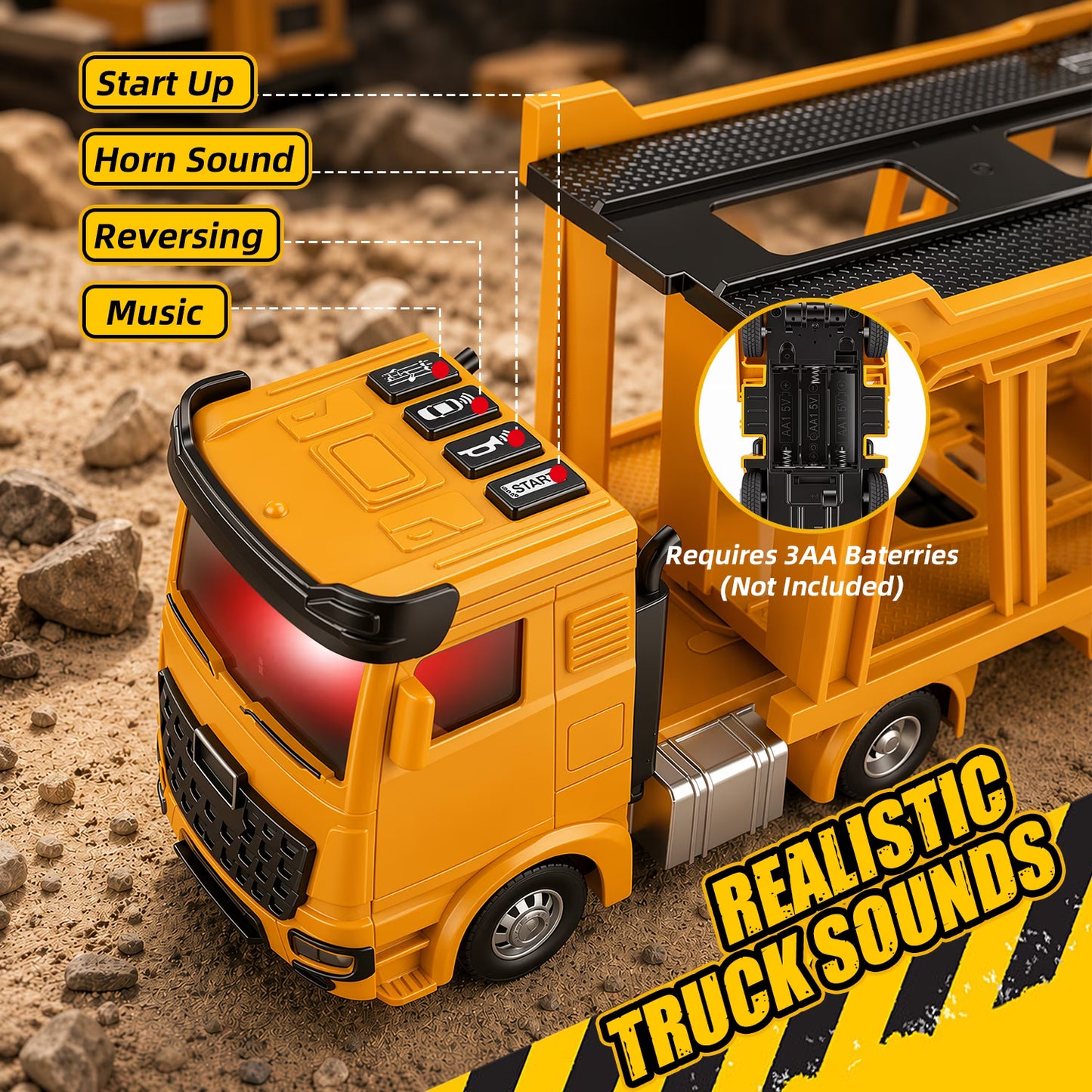 onstruction Crane Truck Toy for Boys 3-6 Years, Alloy Construction Vehicle Toy Set w/Light & Sound, Excavator Cars Gifts for Age 3 4 5 6 7 Years Old Boys Kids