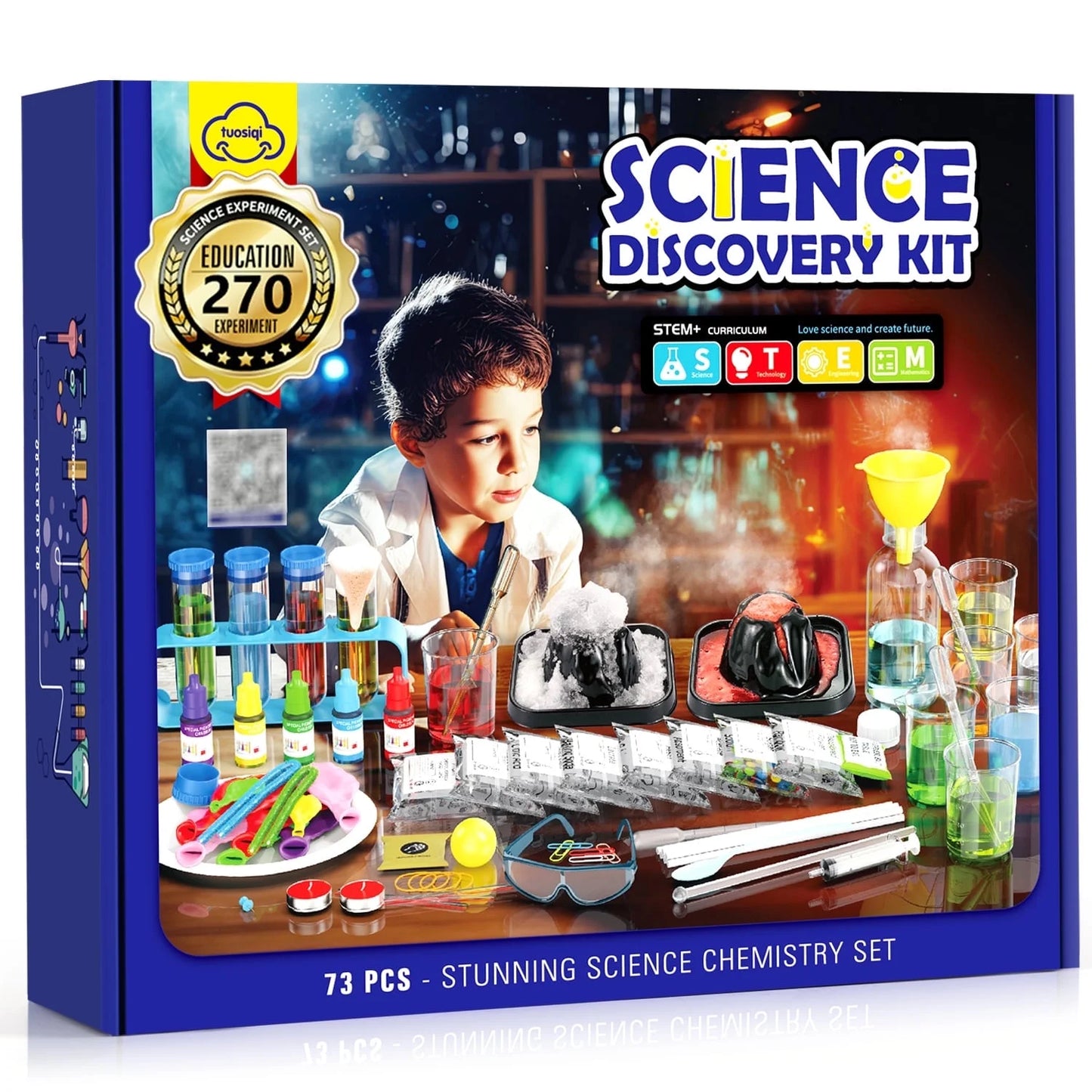 270 Science Experiments, Magic Kits for Kids Ages 6-12, STEM Educational Gift Boys and Girls Toys, Volcano Eruption/Balloon Rocket/Liquid Layering