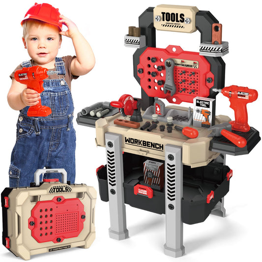 Toddler Tool Set for 2 3 4 Years, 78pcs Kids Tool Bench with Realistic Tools, 2 in 1 Toy Toolkit for Birthday Gifts for Toddlers/Boys 3-6 Years Old
