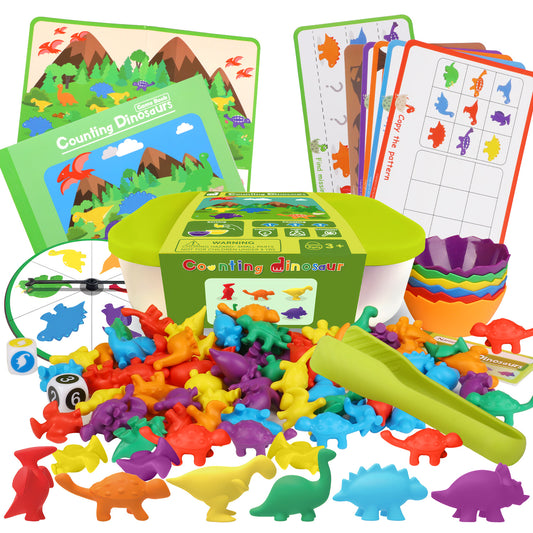 Dinosaurs Toys for Kids, Montessori Learning Toys for Toddlers 1-3, Counting Color Sorting Toys, Preschool Educational Activities Toys for Girls Boys 3-6 Years