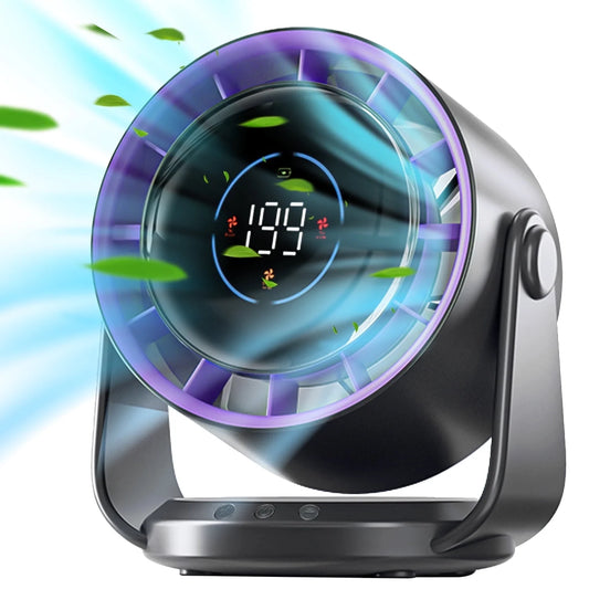 Silent Desk Fan, 100 Speeds Strong and Quiet Airflow, Digital Display, Rechargeable Fan, Portable for Office, Bedroom, Kitchen, Home, Outdoor.