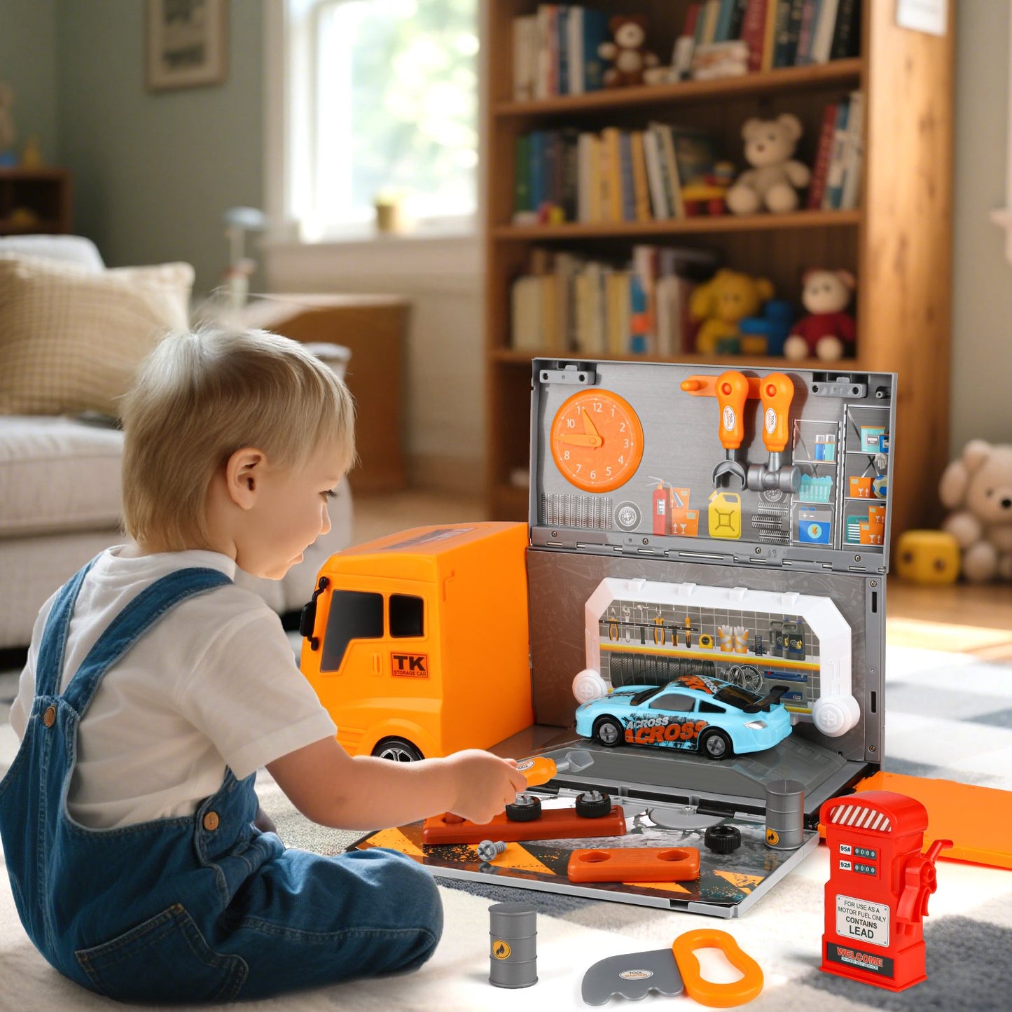 Mechanic Truck Kit Toys for Kids, 36PCS Mobile Car Service Set Toys with Engine Repair Tools , Birthday Gift for Boys/Kids Age 3 4 5 6 Years Old