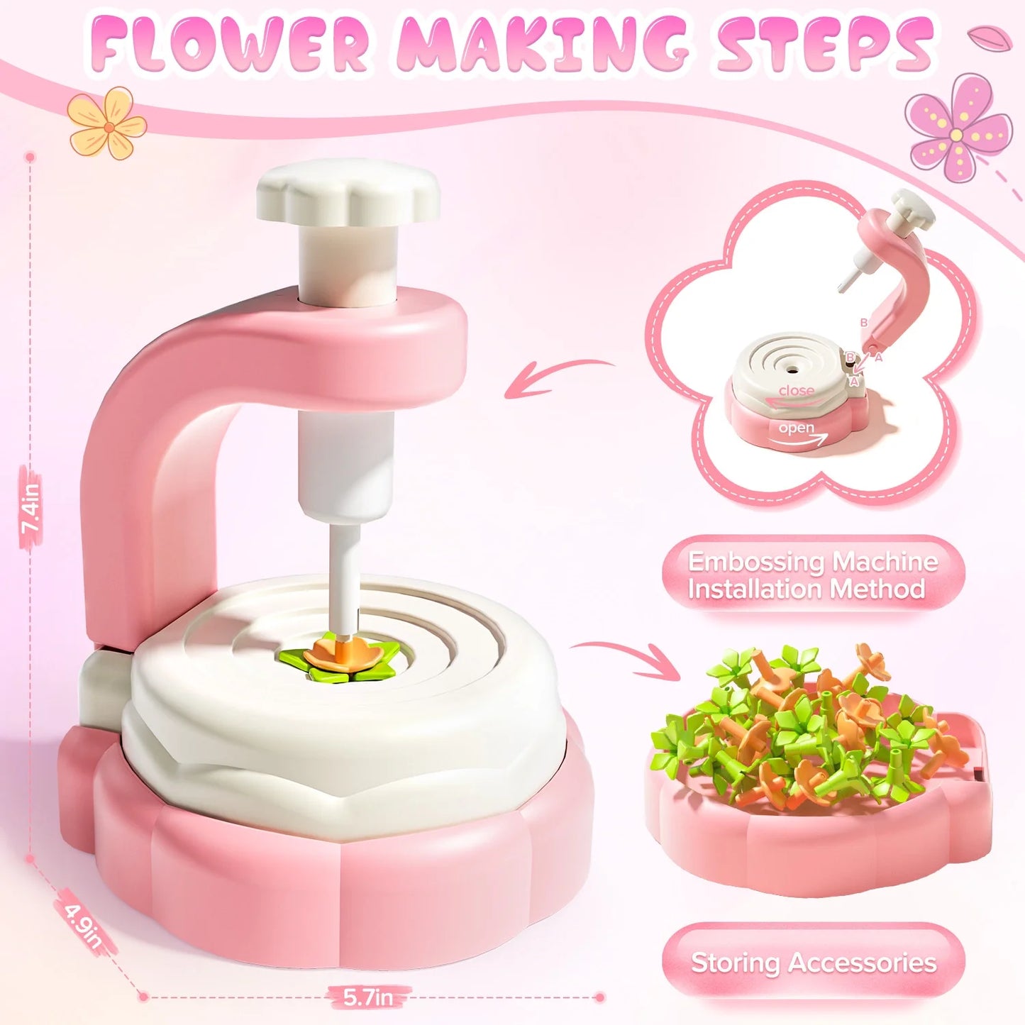 Flower Bouquet Kit for Girls 8-12 , DIY Flower Arts Crafts Kids Toys, Make Your Own Flower Kits, Educational Activity Birthday gifts for Girls/Kids 4 5 6 7 8 9 Years Old