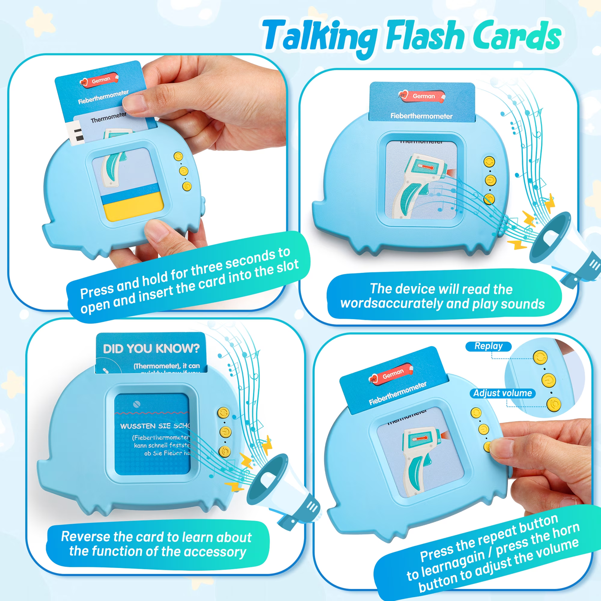 Doctor Kit for Kids Ages 3 4 5 6, 40Pcs Toddlers Pretend Play Doctor Set with Talking Flash Cards, Doctor Coat and Medical Storage Bag, Birthday Gift Toy for Kids Boys Girls