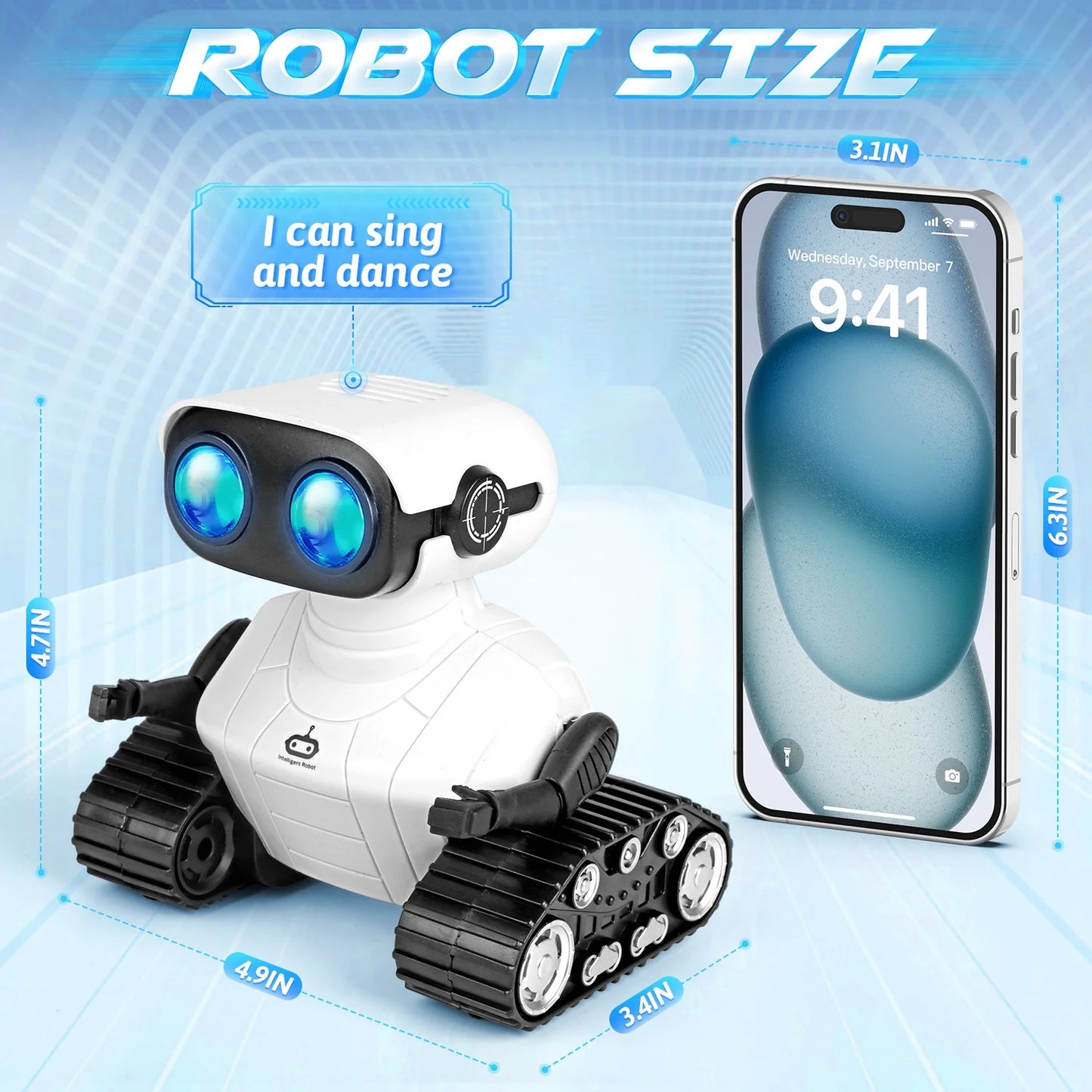 Robot Toy for Kids 3-5, Remote Control Intelligent Robot, Walking Singing Robot, Smart Robot Toys Christmas Birthday Gifts for Boys/Girls/Kids 4 5 6 7 8 Years Old