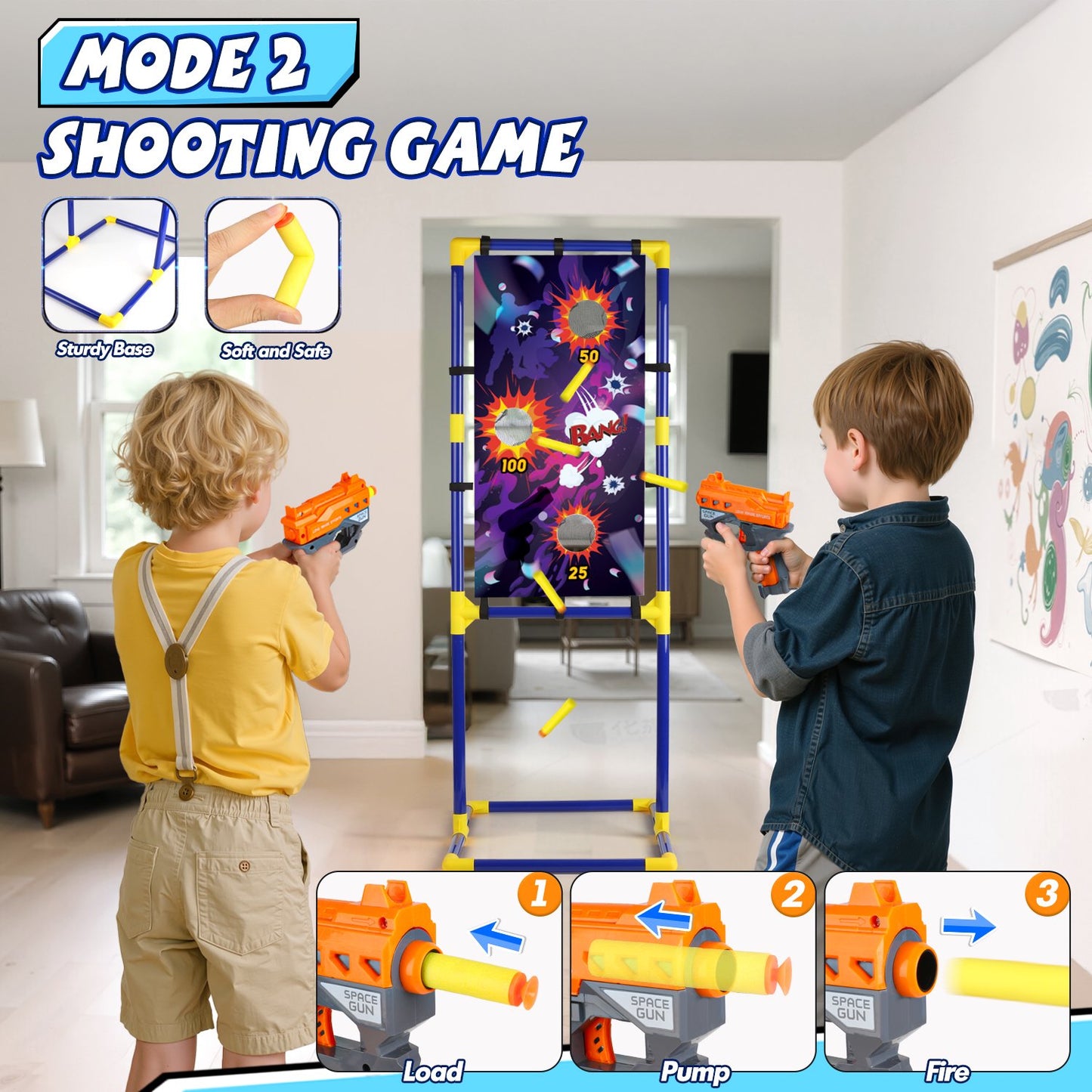 Bean Bag Toss Game for Kids 3-8, 3 In 1 Outdoor Cornhole Game Set with Shooting & Ring Toss Games for Kids, Backyard Indoor Outside Toys for Boys Girls Ages 5 6 7 8 9 10, Birthday Party Game Gift