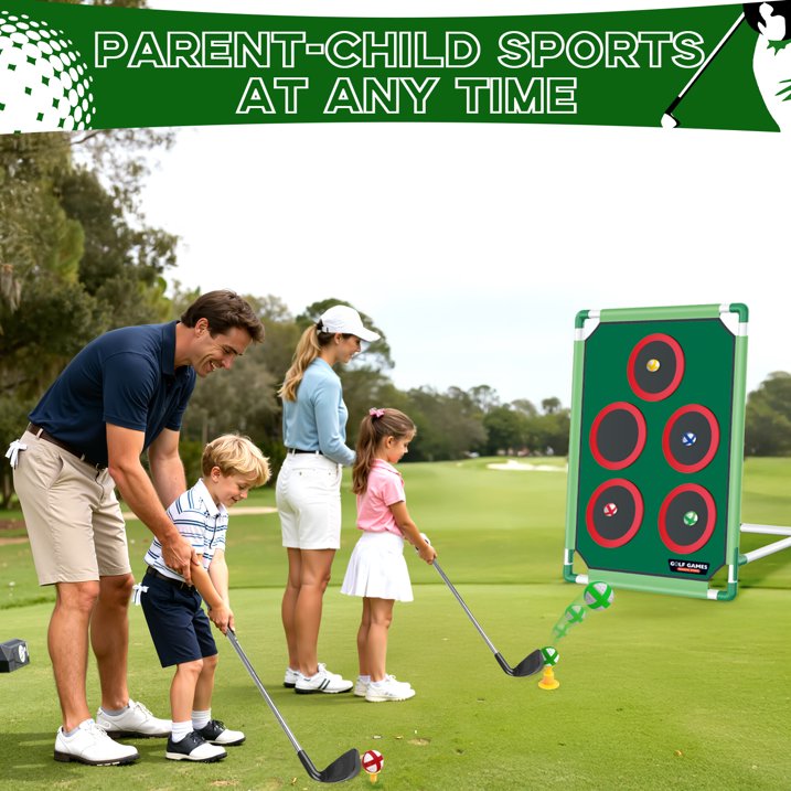 Golf Chipping Game Set, Kids Golf Game, Backyard Chipping Set with 20 Sticky Balls, Adjustable Height, Outdoor&Indoor Sports Game for Family, Birthday Gift for 3-12 Years Old Boys Girls