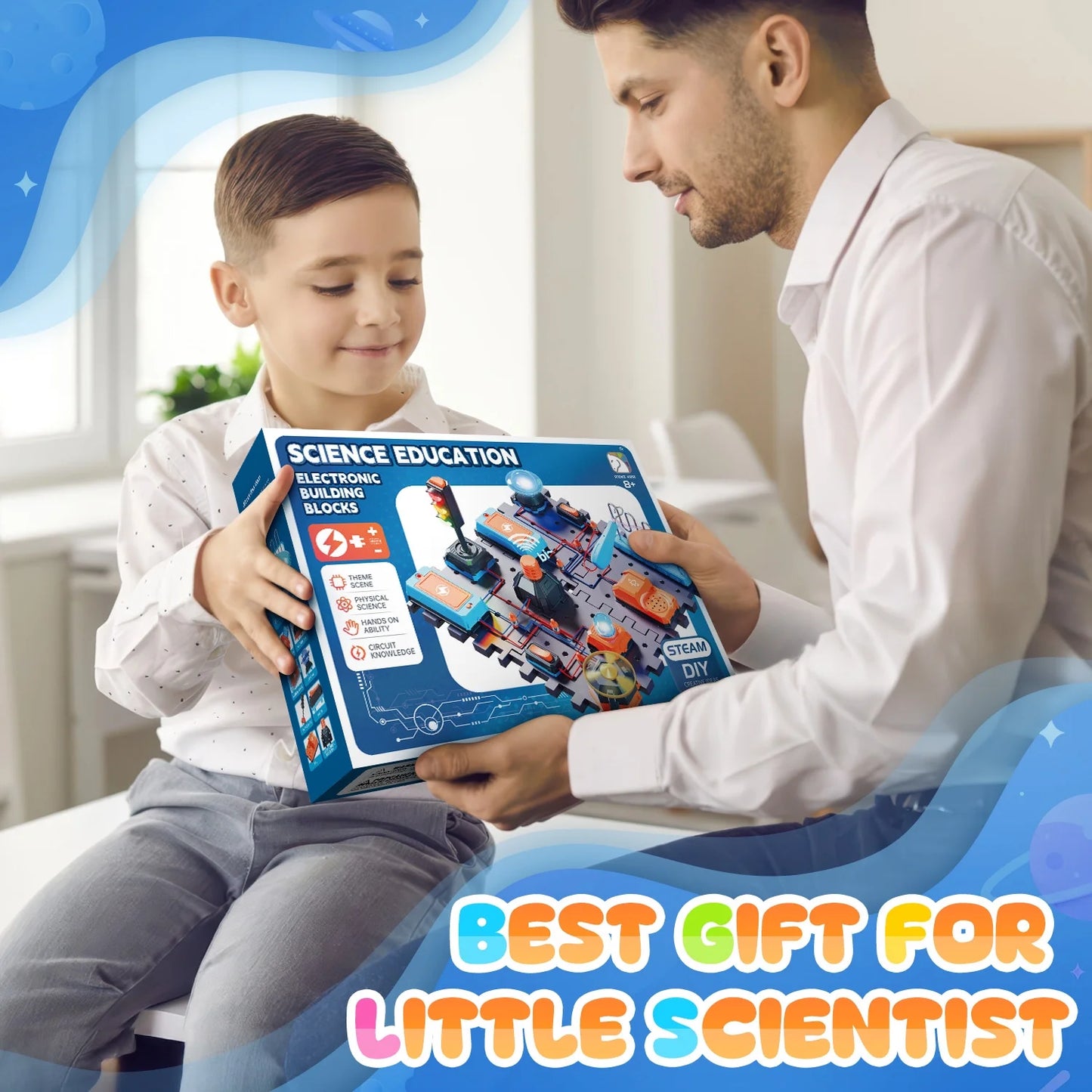 Electronic Circuits Kit for Kids 8-12, Electrical Board Engineering Set, Science Circuits Exploration Toys for Boys with 128 projects, STEM Kit Educational Toy Gifts for Kids Boys Girls Ages 4-8