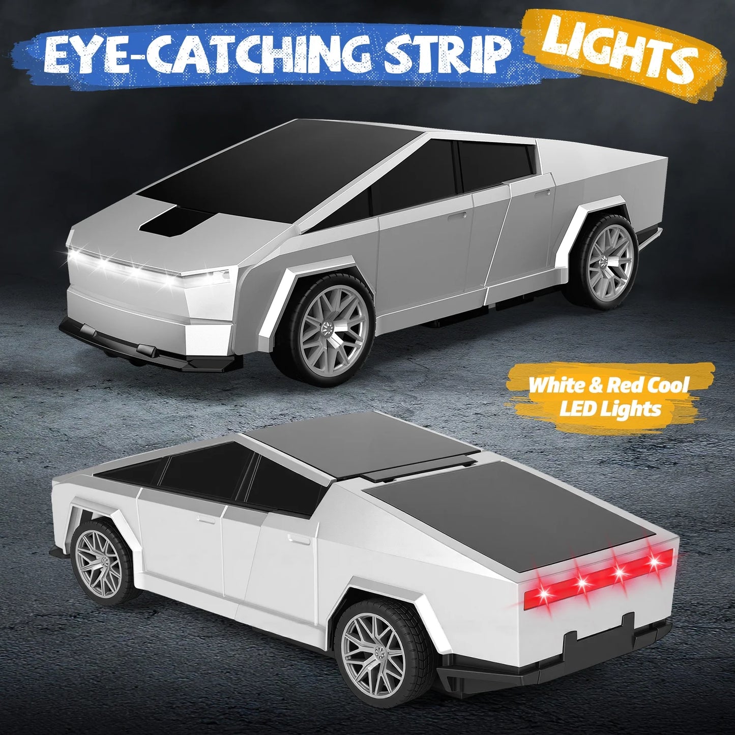 Transform Rc Cars for Boys 4-7, Cyber Truck Toy Car & Transforming Robot, 2.4Ghz 1:18 Scale Remote Control Car, One-Button Deformation 360°Rotation, Kids Car Toy Gifts for Boys 8-12