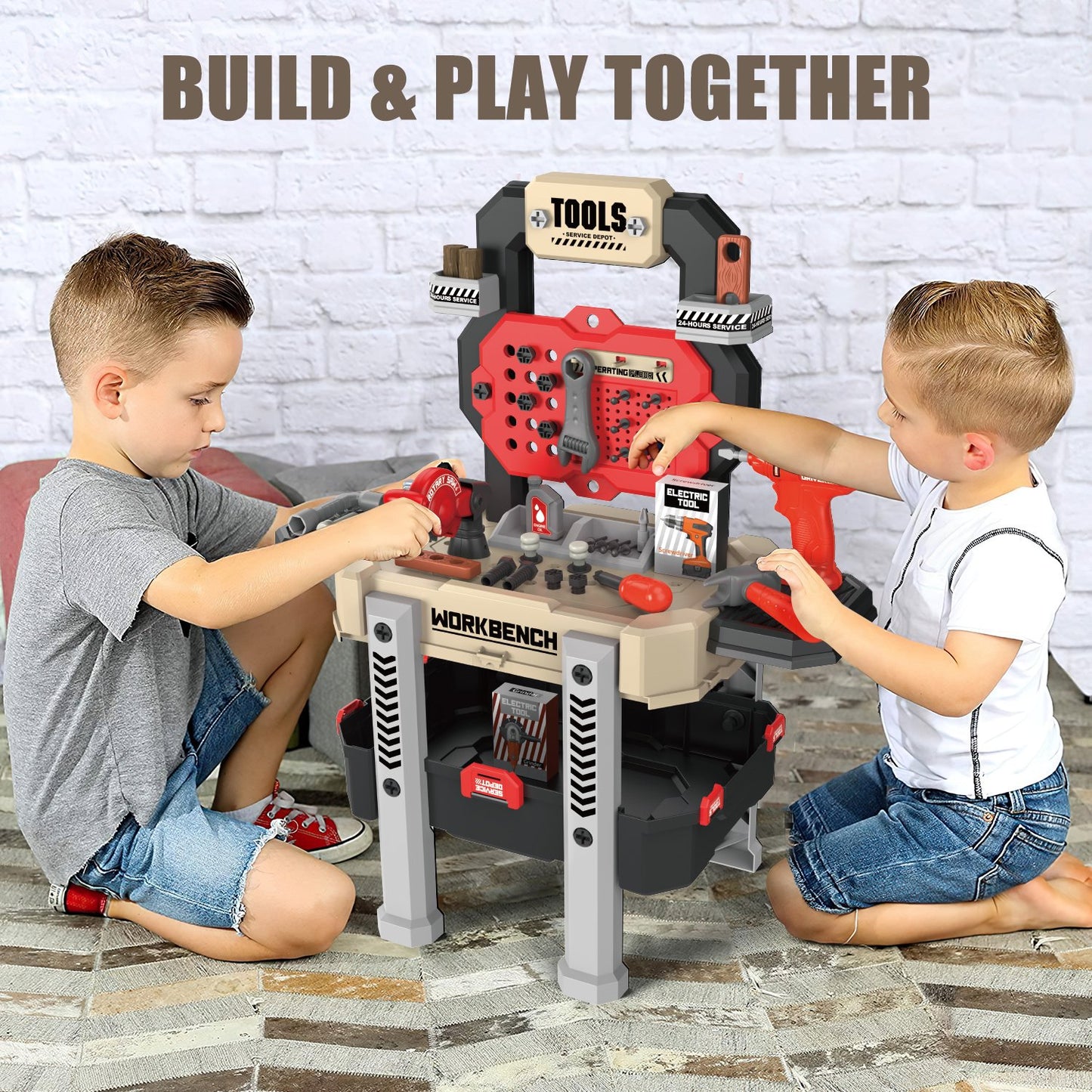 Toddler Tool Set for 2 3 4 Years, 78pcs Kids Tool Bench with Realistic Tools, 2 in 1 Toy Toolkit for Birthday Gifts for Toddlers/Boys 3-6 Years Old