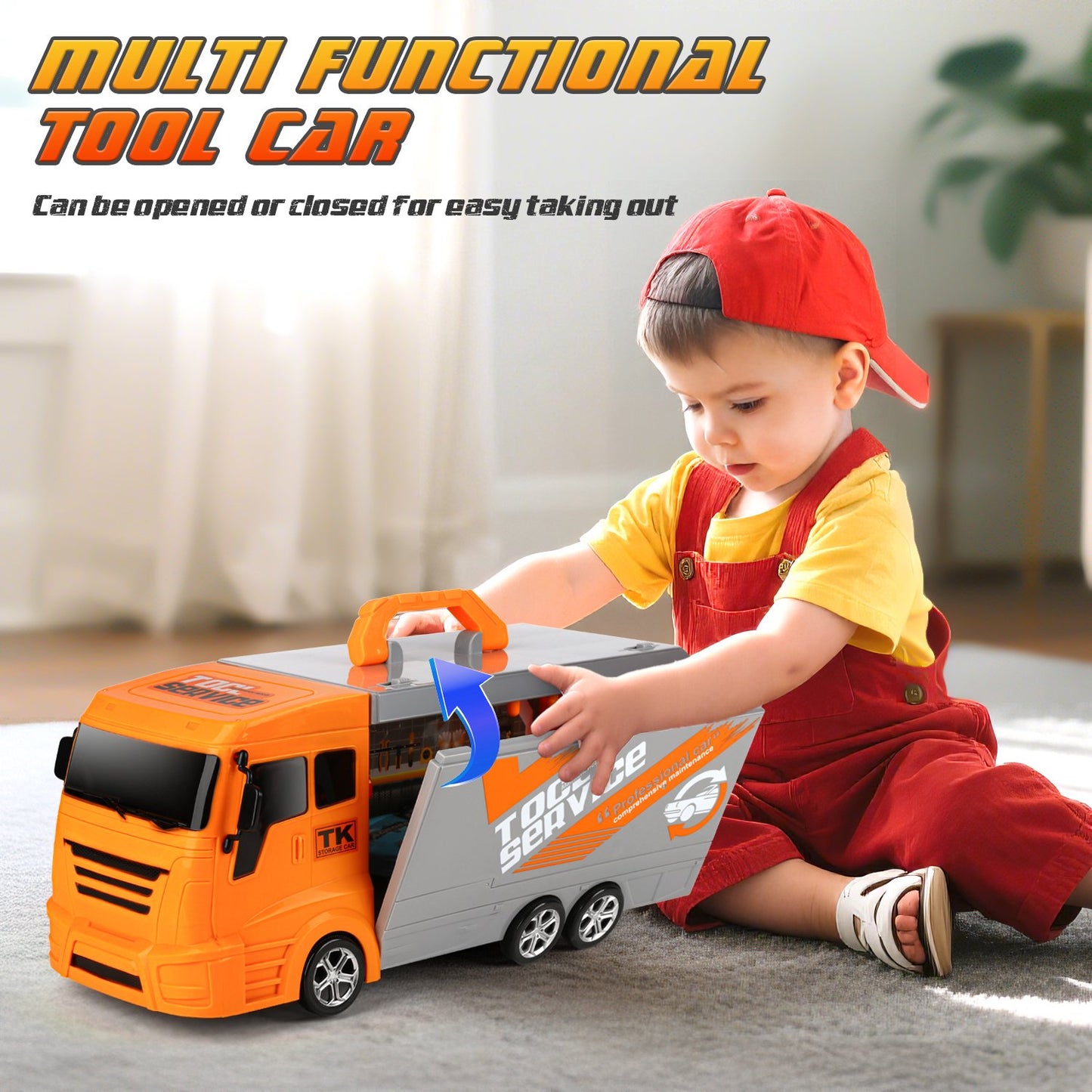 Mechanic Truck Kit Toys for Kids, 36PCS Mobile Car Service Set Toys with Engine Repair Tools , Birthday Gift for Boys/Kids Age 3 4 5 6 Years Old