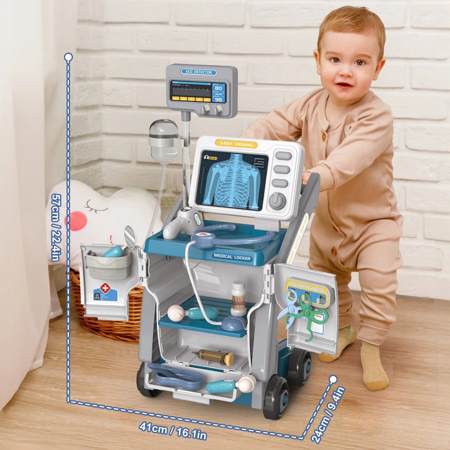Doctor Kit for Toddlers 3-5, Kids Doctors Play Set, Role Play Doctor Toy Kit for Kids, Pretend Play Doctor Dentist Cart Toys for Boys Girls, Christmas Birthday Gift for Toddlers Ages 2 3 4 5.
