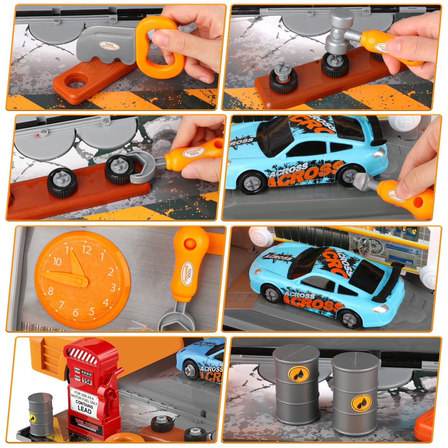 Mechanic Truck Kit Toys for Kids, 36PCS Mobile Car Service Set Toys with Engine Repair Tools , Birthday Gift for Boys/Kids Age 3 4 5 6 Years Old