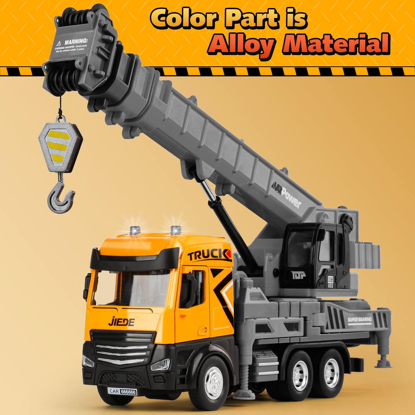 Kids Construction Toys for Boys 3-6, Crane Truck Toy for Toddlers, 29In Crane Arm Alloy Engineering Vehicles with Light & Sound, Crane Model Toy Birthday Gift for 4-7 Years Old Boys Kids.