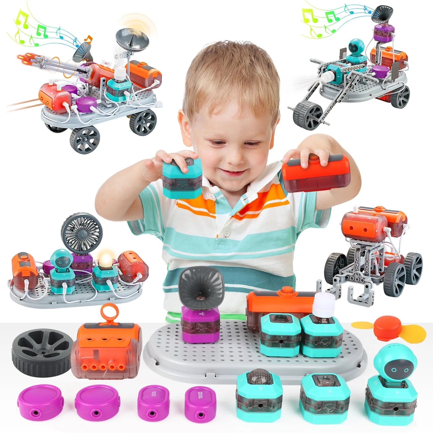 Circuit Board Science Kit for Boys Kids 8-12 Years, 201PCS Building Blocks, 110 Experiments, STEM Educational Toys Birthday Gift for Kids Boys.