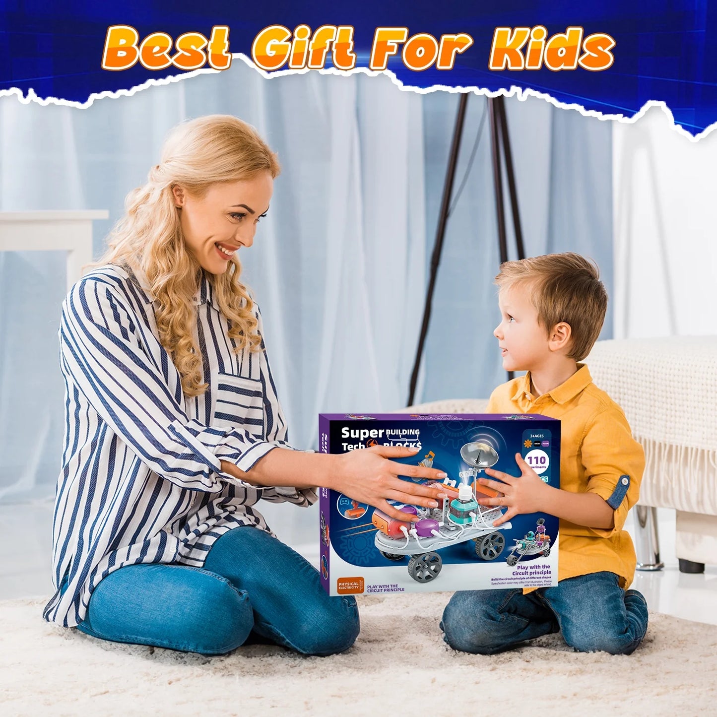Circuit Board Science Kit for Boys Kids 8-12 Years, 201PCS Building Blocks, 110 Experiments, STEM Educational Toys Birthday Gift for Kids Boys.