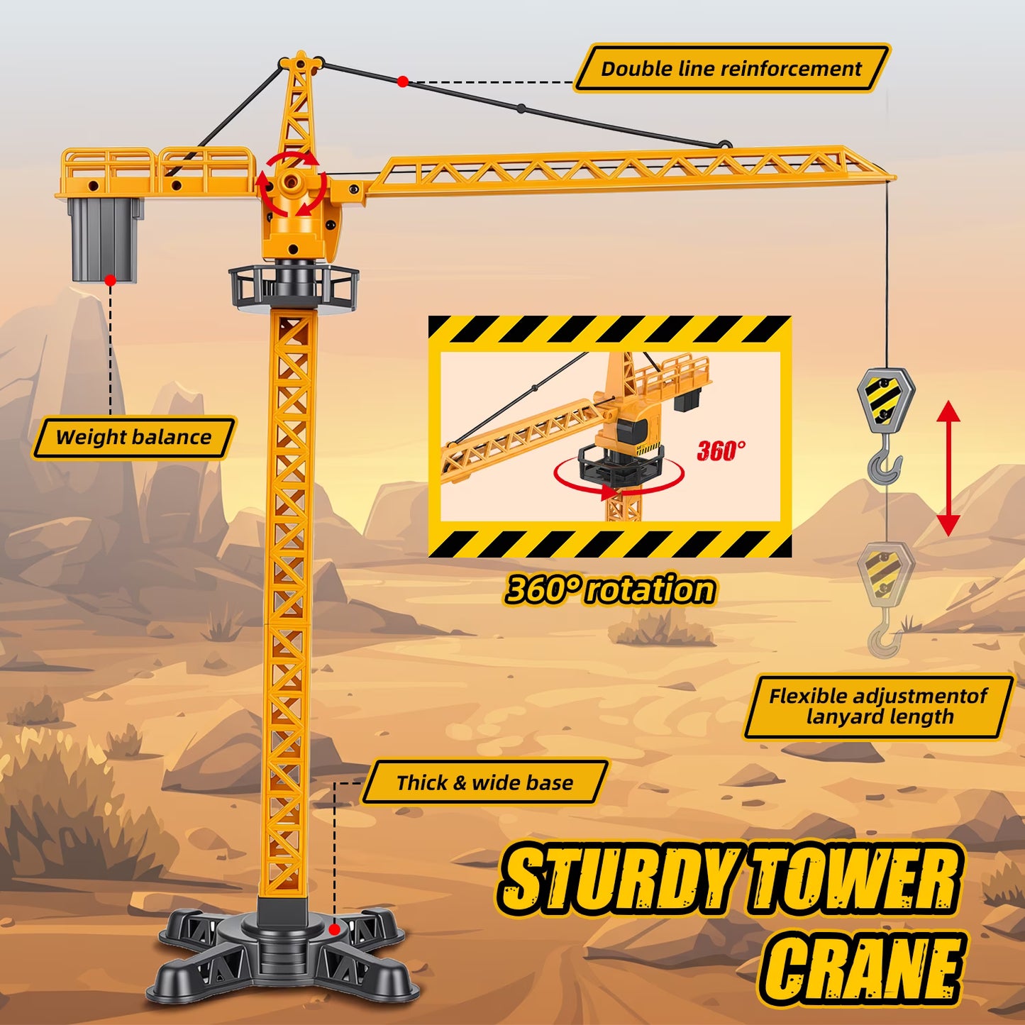 onstruction Crane Truck Toy for Boys 3-6 Years, Alloy Construction Vehicle Toy Set w/Light & Sound, Excavator Cars Gifts for Age 3 4 5 6 7 Years Old Boys Kids