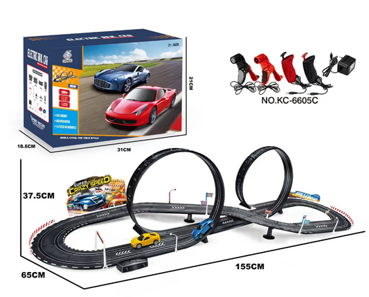 Slot Car Race Track Sets, 20ft Electric/Hand Shake Race Car Track Set, Dual Racing Track Cars Toy Gift for Girls Boys Age 4-12