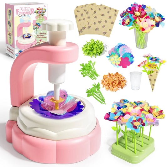 Flower Bouquet Kit for Girls 8-12 , DIY Flower Arts Crafts Kids Toys, Make Your Own Flower Kits, Educational Activity Birthday gifts for Girls/Kids 4 5 6 7 8 9 Years Old