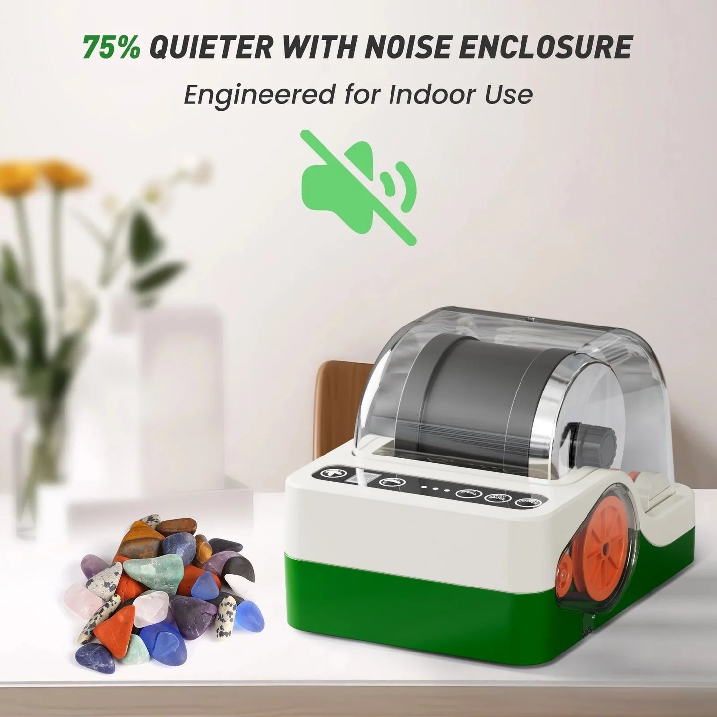 Rock Tumbler Kit for Adults/Kids, Rock Polisher Tumbler Kit Adult with Noise Reduction & Digital 9-Day Timer & 3 Speed Settings, STEM Science Kit Gift for Kids Age 8+, Boys Girls Toys
