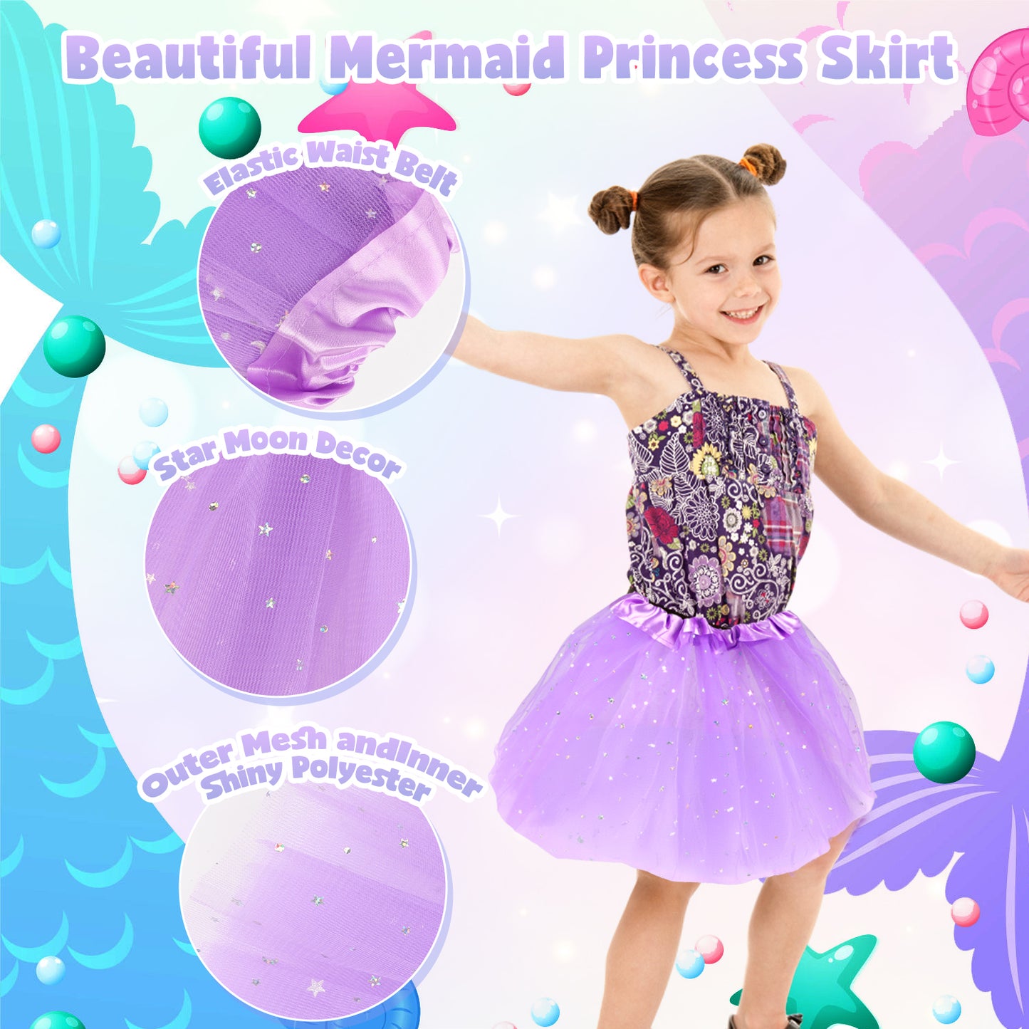 Princess Dress Up Toy For Little Girls, Toddle Dress Up Princess Pretend Play with Princess Shoes, Crown & Jewelry, Gifts for Girls Age 3 4 5 6 7