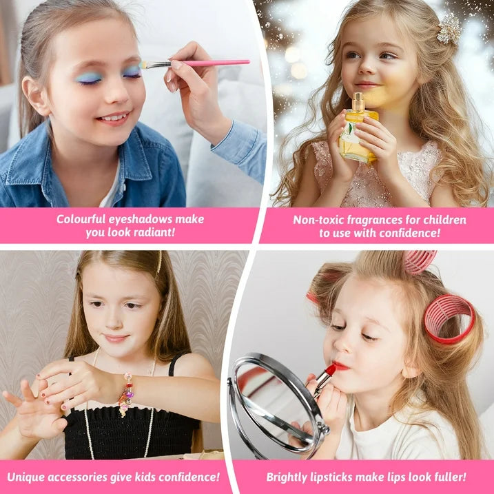Girls Makeup Kit with Unicorn Makeup Bag, Little Girls Makeup Kit for Kids 4-8-12 Toys, Pretend Princess Christmas/Birthday Gift for Kids Toddlers 4 5 6 7 8 9+ Years(12 PCS)